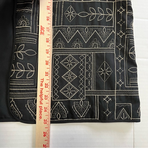 Alfred Dunner Jacket 18 Petite Open Front Embroidered Patchwork Quilted Black - Picture 8 of 8